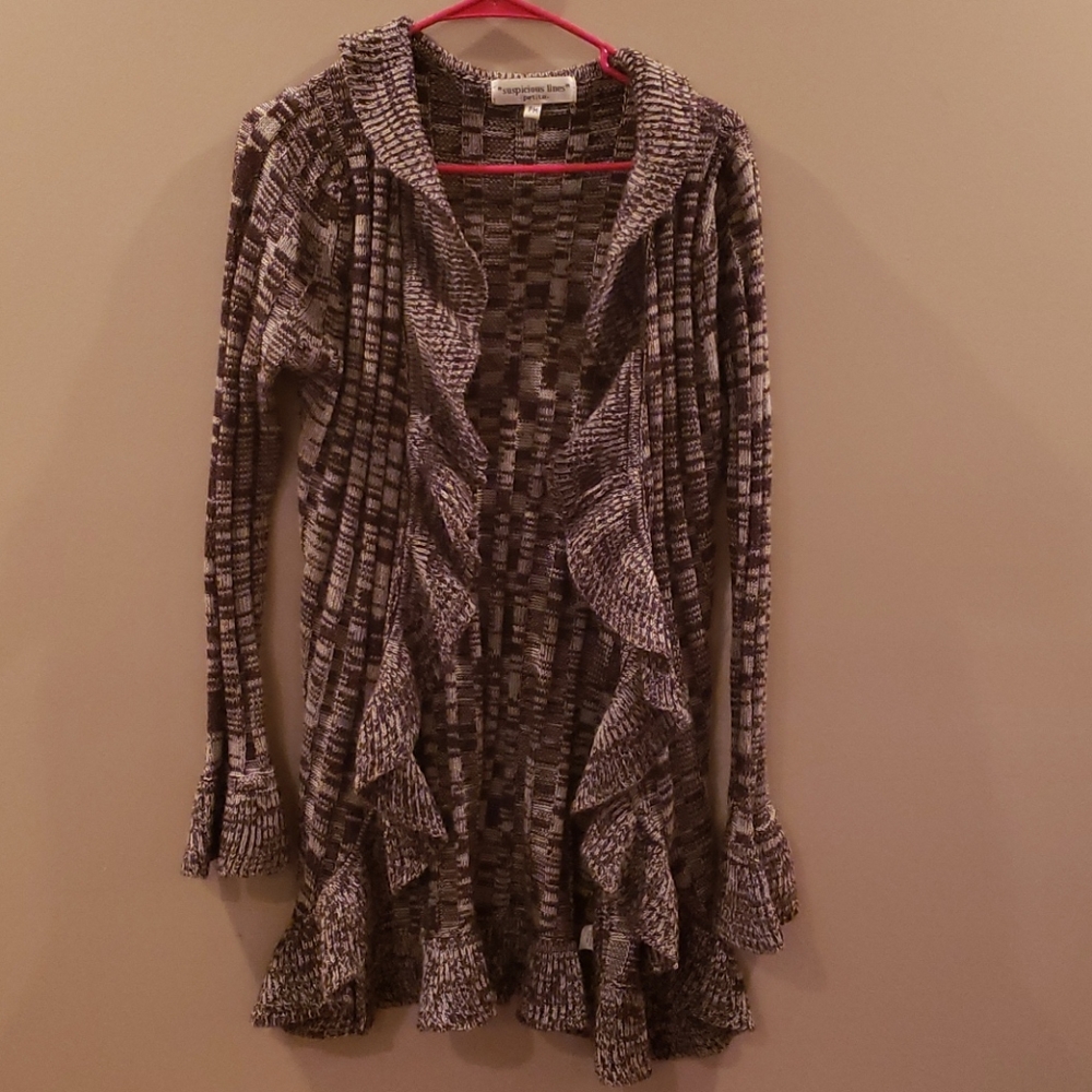 Suspicious lines Brown cardigan
